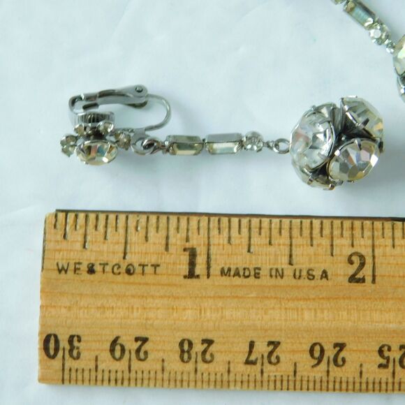 Vintage Clear & Red Rhinestone Clip-On Earrings, Lot of 2 Austria (Red) Dressy - Picture 14 of 16